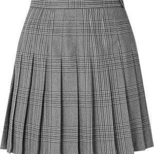 Maje Pleaded Plaid Mini Skirt